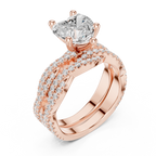 3.23 CT Heart Cut Diamond Triple Pavé Engagement Ring