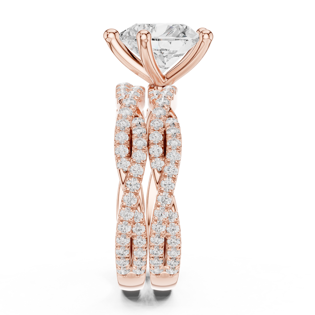 3.23 CT Heart Cut Diamond Triple Pavé Engagement Ring