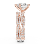 3.23 CT Heart Cut Diamond Triple Pavé Engagement Ring