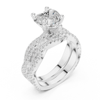 3.23 CT Heart Cut Diamond Triple Pavé Engagement Ring