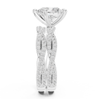 3.23 CT Heart Cut Diamond Triple Pavé Engagement Ring