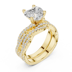 3.23 CT Heart Cut Diamond Triple Pavé Engagement Ring