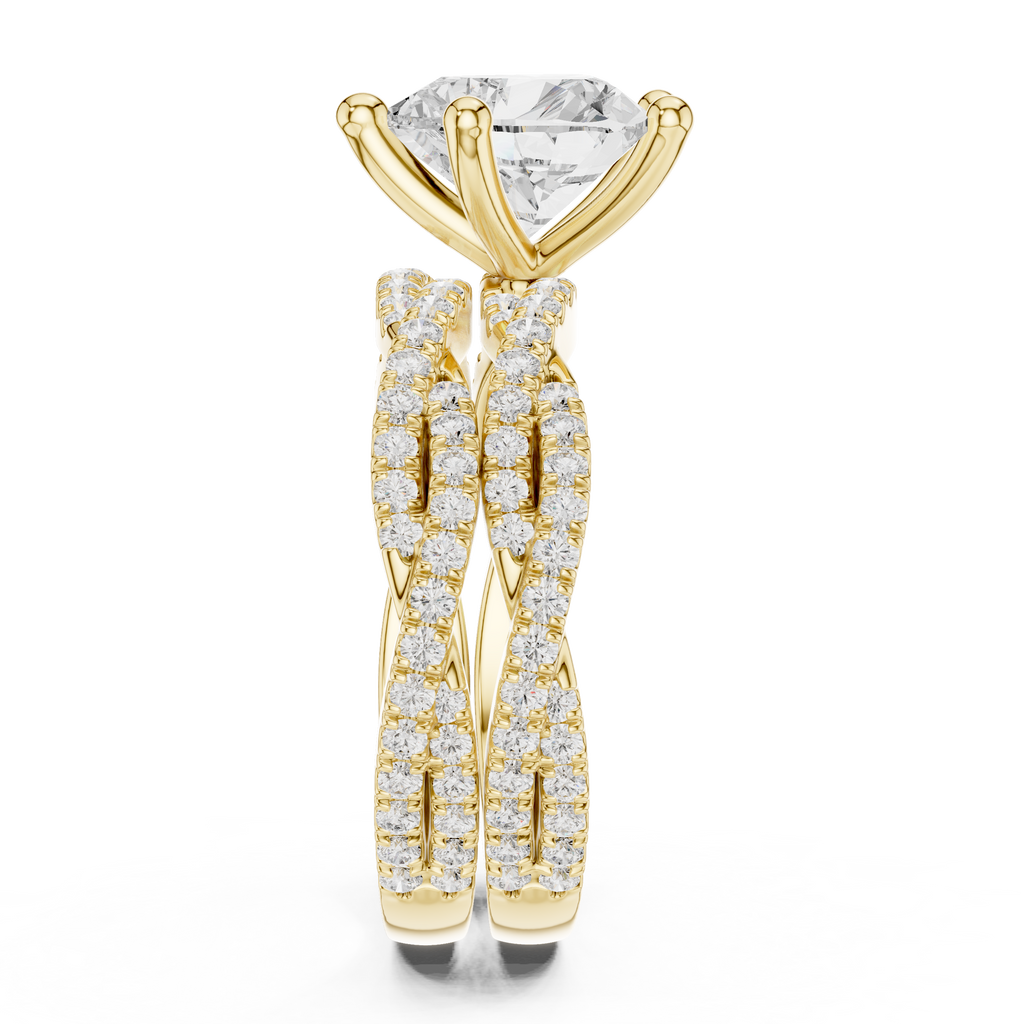 3.23 CT Heart Cut Diamond Triple Pavé Engagement Ring
