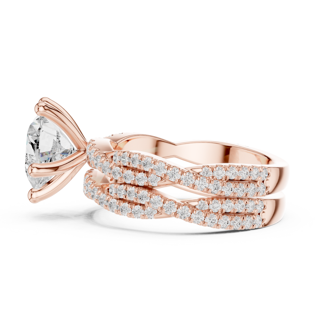 3.23 CT Heart Cut Diamond Triple Pavé Engagement Ring