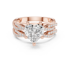 3.23 CT Heart Cut Diamond Triple Pavé Engagement Ring