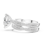 3.23 CT Heart Cut Diamond Triple Pavé Engagement Ring