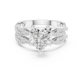 3.23 CT Heart Cut Diamond Triple Pavé Engagement Ring