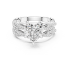 3.23 CT Heart Cut Diamond Triple Pavé Engagement Ring