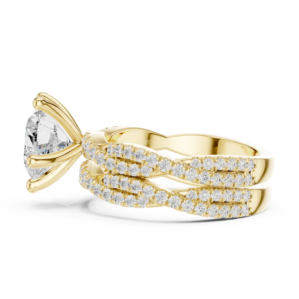 3.23 CT Heart Cut Diamond Triple Pavé Engagement Ring