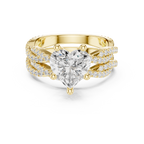3.23 CT Heart Cut Diamond Triple Pavé Engagement Ring