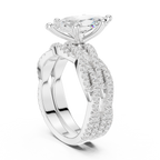 3.23 CT Marquise Cut Diamond Triple Pavé Engagement Ring