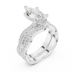 3.23 CT Marquise Cut Diamond Triple Pavé Engagement Ring