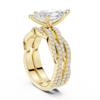 3.23 CT Marquise Cut Diamond Triple Pavé Engagement Ring