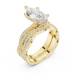 3.23 CT Marquise Cut Diamond Triple Pavé Engagement Ring