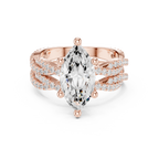 3.23 CT Marquise Cut Diamond Triple Pavé Engagement Ring