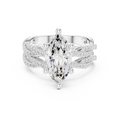 3.23 CT Marquise Cut Diamond Triple Pavé Engagement Ring