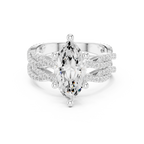 3.23 CT Marquise Cut Diamond Triple Pavé Engagement Ring