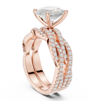 3.23 CT Oval Cut Diamond Triple Pavé Engagement Ring