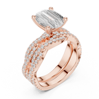 3.23 CT Oval Cut Diamond Triple Pavé Engagement Ring