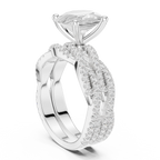 3.23 CT Oval Cut Diamond Triple Pavé Engagement Ring