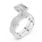 3.23 CT Oval Cut Diamond Triple Pavé Engagement Ring