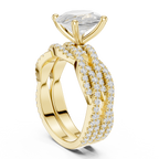 3.23 CT Oval Cut Diamond Triple Pavé Engagement Ring
