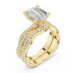3.23 CT Oval Cut Diamond Triple Pavé Engagement Ring