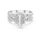 3.23 CT Oval Cut Diamond Triple Pavé Engagement Ring