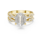 3.23 CT Oval Cut Diamond Triple Pavé Engagement Ring