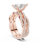 3.23 CT Pear Cut Diamond Triple Pavé Engagement Ring