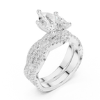 3.23 CT Pear Cut Diamond Triple Pavé Engagement Ring