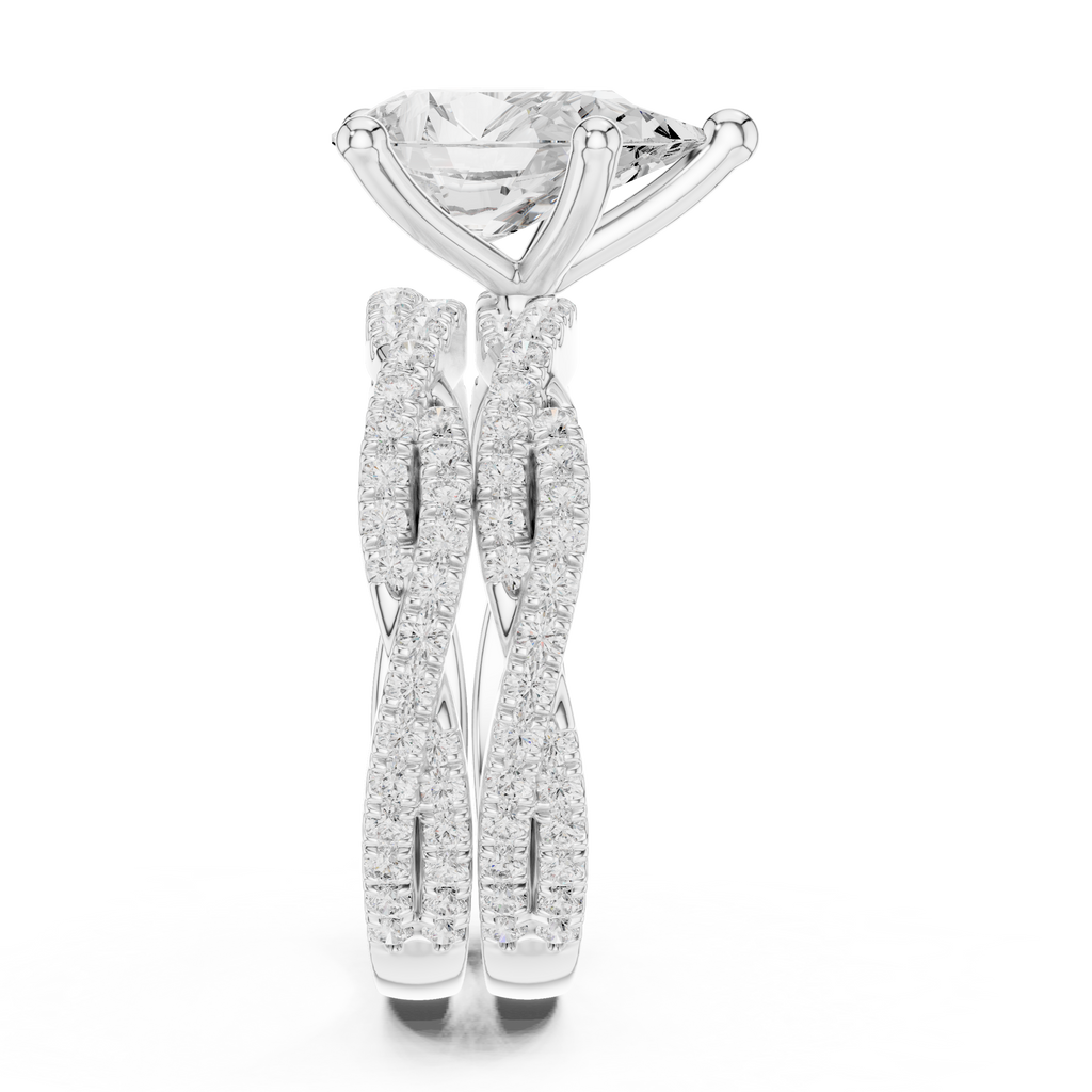 3.23 CT Pear Cut Diamond Triple Pavé Engagement Ring