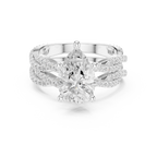 3.23 CT Pear Cut Diamond Triple Pavé Engagement Ring
