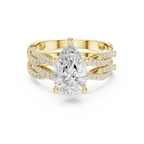 3.23 CT Pear Cut Diamond Triple Pavé Engagement Ring
