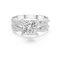 3.23 CT Princess Cut Triple Pavé Diamond Engagement Ring