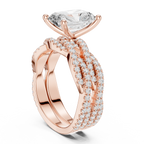 3.23 CT Radiant Cut Triple Pavé Diamond Engagement Ring