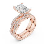 3.23 CT Radiant Cut Triple Pavé Diamond Engagement Ring