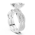3.23 CT Radiant Cut Triple Pavé Diamond Engagement Ring