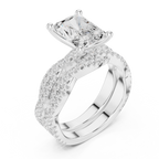 3.23 CT Radiant Cut Triple Pavé Diamond Engagement Ring