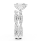 3.23 CT Radiant Cut Triple Pavé Diamond Engagement Ring