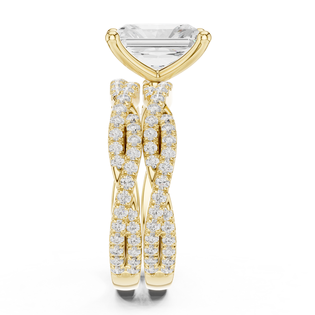 Radiant Cut Triple Pavé Diamond Engagement Ring – view 14 of 15, lab grown diamond ring | Jewelix Atelier