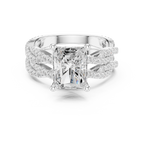 3.23 CT Radiant Cut Triple Pavé Diamond Engagement Ring