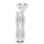 3.23 CT Round Cut Triple Pavé Diamond Engagement Ring
