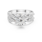 3.23 CT Round Cut Triple Pavé Diamond Engagement Ring