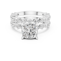 Cushion Cut Diamond Marquise Double Band Engagement Ring