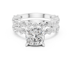 Cushion Cut Diamond Marquise Double Band Engagement Ring