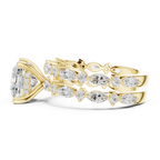 Cushion Cut Diamond Marquise Double Band Engagement Ring