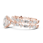Round Brilliant Diamond Marquise Double Band Engagement Ring