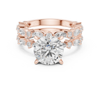 Round Brilliant Diamond Marquise Double Band Engagement Ring