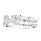 Round Brilliant Diamond Marquise Double Band Engagement Ring